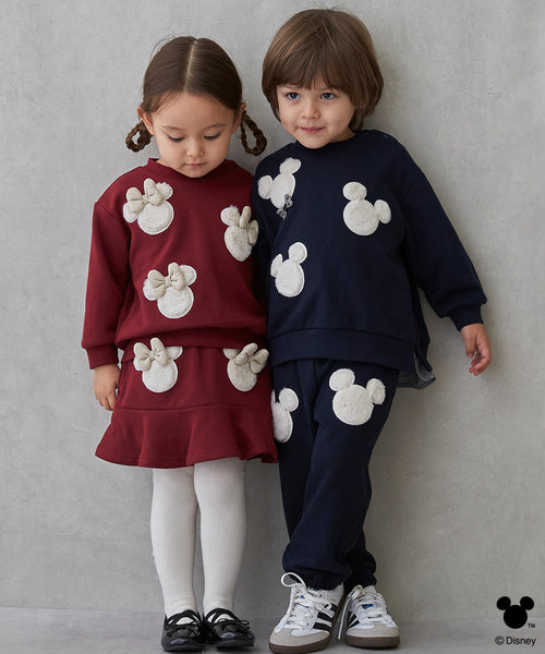 petit main 키즈 바지 일본 쁘띠메인 유아 디즈니 어플리케 스웻 팬츠 2컬러