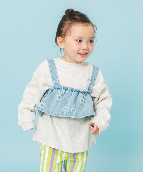 Breeze Kids T-shirt Japanese Toddler Long Sleeve Sesame Street Fur-Free Strainer 5 Colors 