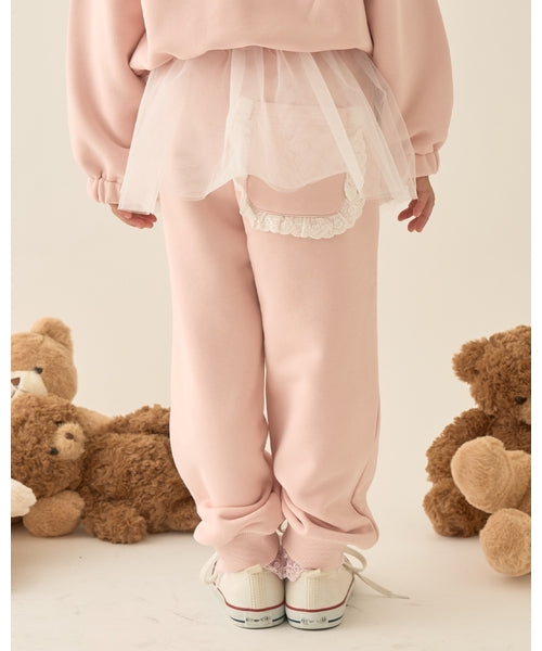 petit main 키즈 바지 일본 쁘띠메인 유아 스커트 부착 스웨트 팬츠 7컬러