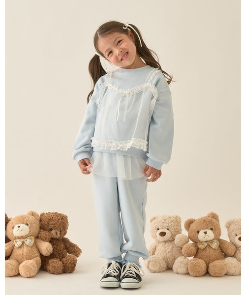 petit main 키즈 바지 일본 쁘띠메인 유아 스커트 부착 스웨트 팬츠 7컬러