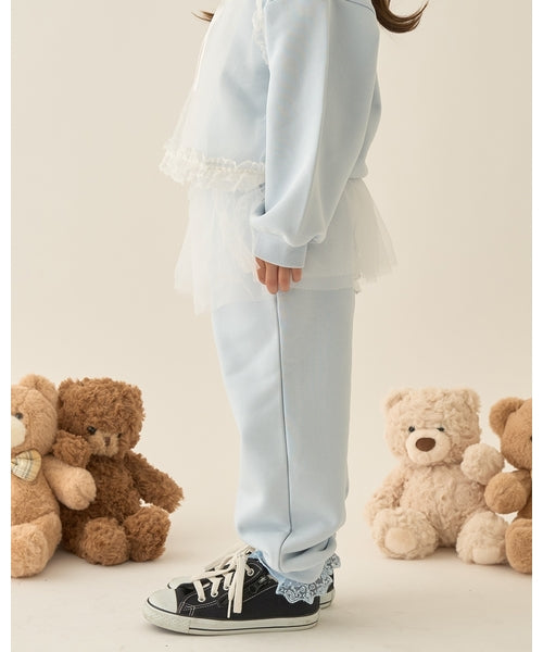 petit main 키즈 바지 일본 쁘띠메인 유아 스커트 부착 스웨트 팬츠 7컬러