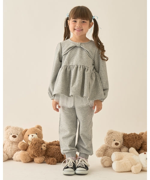 petit main 키즈 바지 일본 쁘띠메인 유아 스커트 부착 스웨트 팬츠 7컬러