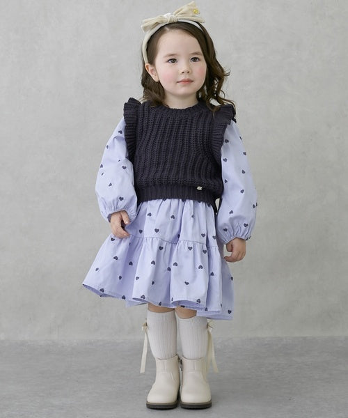 petit main 키즈 치마 일본 쁘띠메인 유아 원피스 조끼 베스트 세트 3컬러