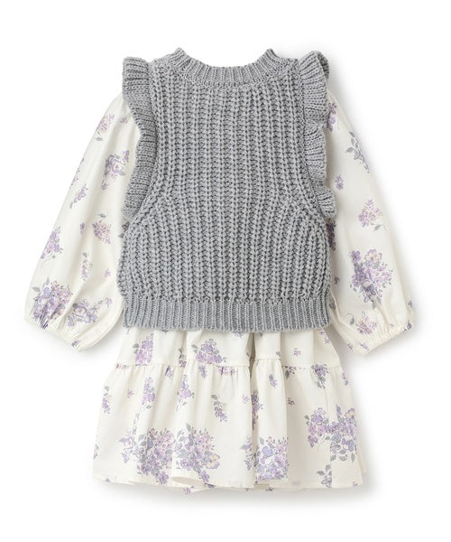 petit main 키즈 치마 일본 쁘띠메인 유아 원피스 조끼 베스트 세트 3컬러