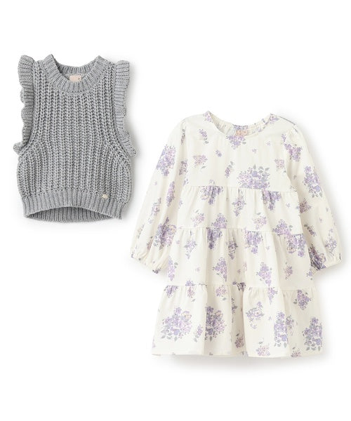 petit main 키즈 치마 일본 쁘띠메인 유아 원피스 조끼 베스트 세트 3컬러