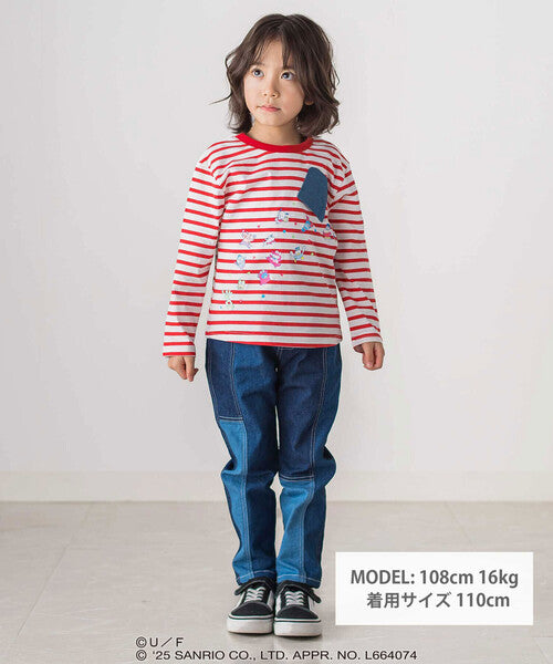 산리오 키즈 티셔츠 일본 긴팔티 짱구 크레용 신짱 하피단부이 프린트 2컬러