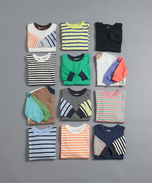 브리즈 키즈 티셔츠 일본 긴팔티 스트라이프 무지 보더 디자인 12컬러