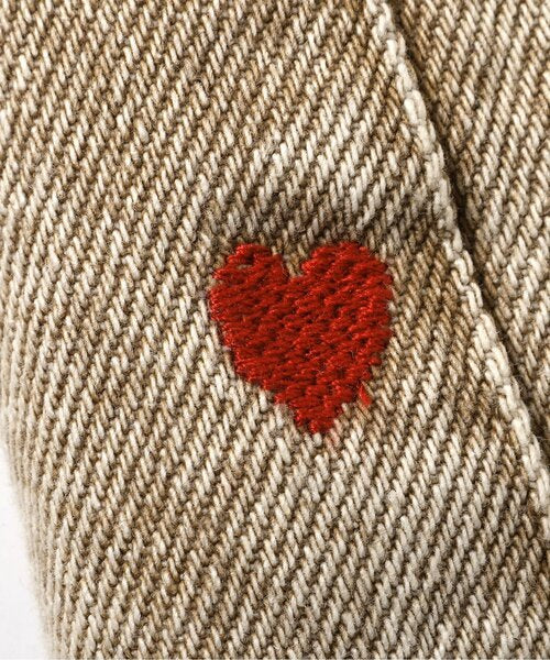 브리즈 키즈 바지 일본 청바지 하트 무늬 자수 배럴 팬츠 2컬러