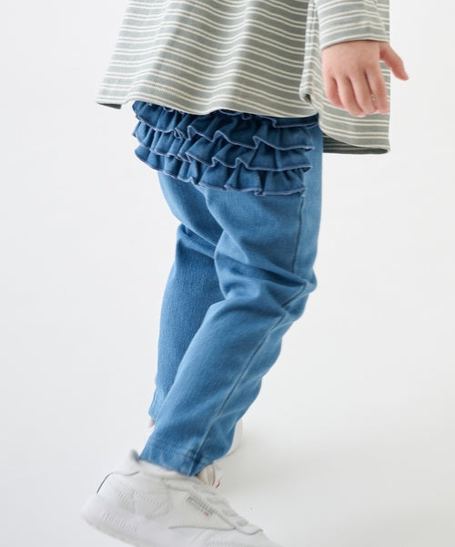 쁘띠메인 키즈 바지 일본 petit main 쁘띠마인 백 프릴 레깅스 팬츠 4컬러