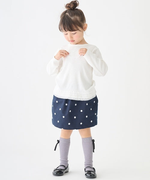 쁘띠메인 키즈 치마 일본 petit main 쁘띠마인 웨스트 개더 미니 스커트 3컬러