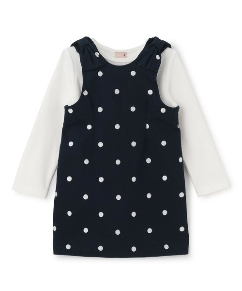 쁘띠메인 키즈 치마 일본 petit main 쁘띠마인 어깨 리본 장스 원피스 스커트 3컬러