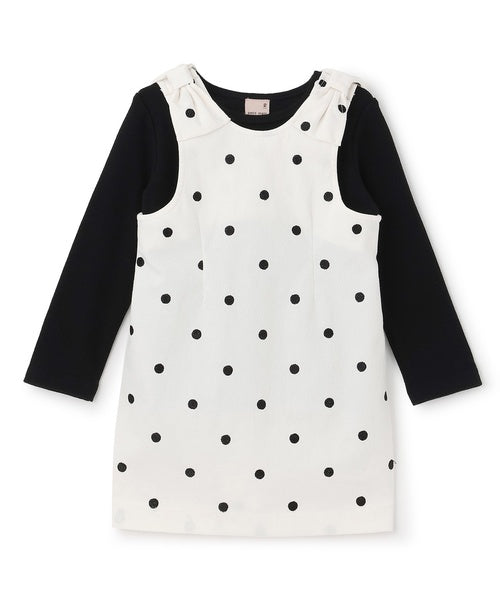 쁘띠메인 키즈 치마 일본 petit main 쁘띠마인 어깨 리본 장스 원피스 스커트 3컬러