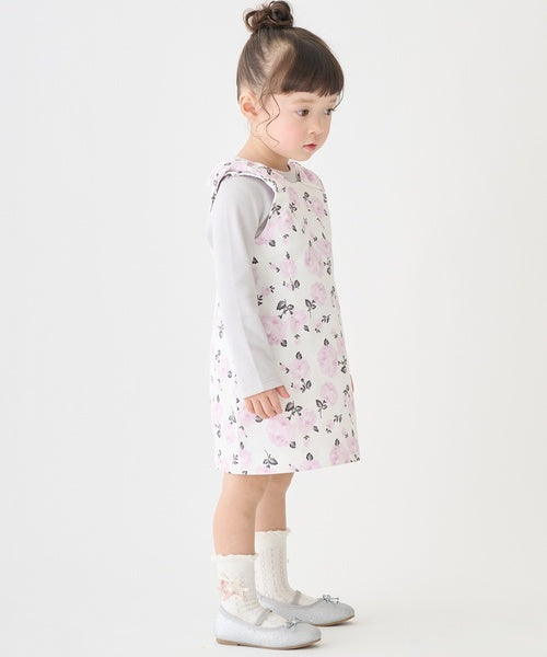 쁘띠메인 키즈 치마 일본 petit main 쁘띠마인 어깨 리본 장스 원피스 스커트 3컬러