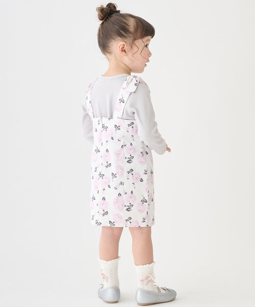 쁘띠메인 키즈 치마 일본 petit main 쁘띠마인 어깨 리본 장스 원피스 스커트 3컬러