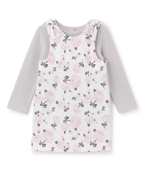 쁘띠메인 키즈 치마 일본 petit main 쁘띠마인 어깨 리본 장스 원피스 스커트 3컬러