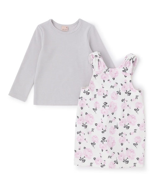 쁘띠메인 키즈 치마 일본 petit main 쁘띠마인 어깨 리본 장스 원피스 스커트 3컬러