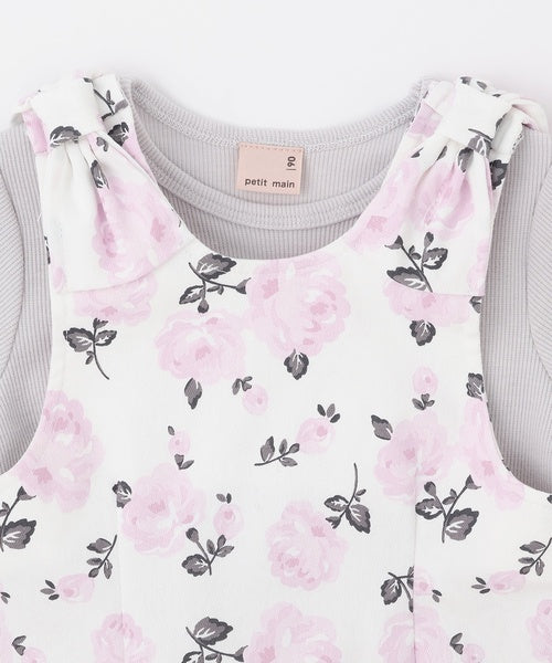 쁘띠메인 키즈 치마 일본 petit main 쁘띠마인 어깨 리본 장스 원피스 스커트 3컬러