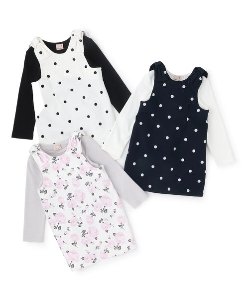 쁘띠메인 키즈 치마 일본 petit main 쁘띠마인 어깨 리본 장스 원피스 스커트 3컬러