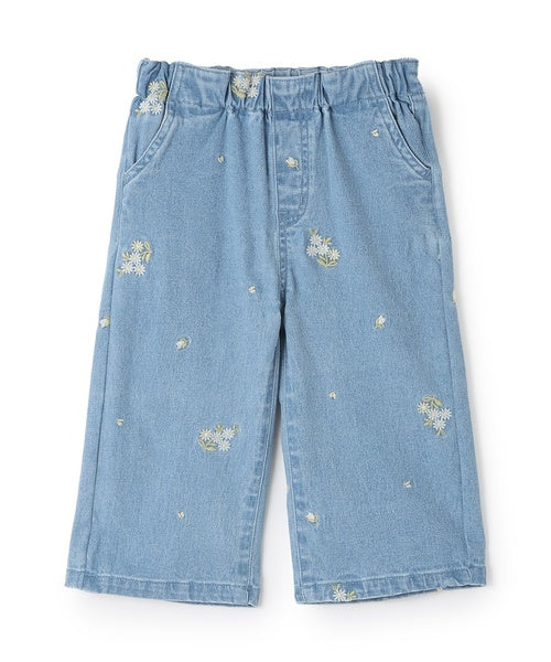 쁘띠메인 키즈 바지 일본 petit main 청바지 플라워 자수 데님 팬츠 3컬러