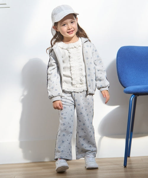 쁘띠메인 키즈 바지 일본 petit main 플라워 스웻 팬츠 2컬러