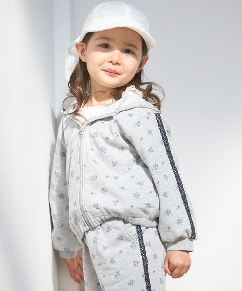 쁘띠메인 키즈 바지 일본 petit main 플라워 스웻 팬츠 2컬러