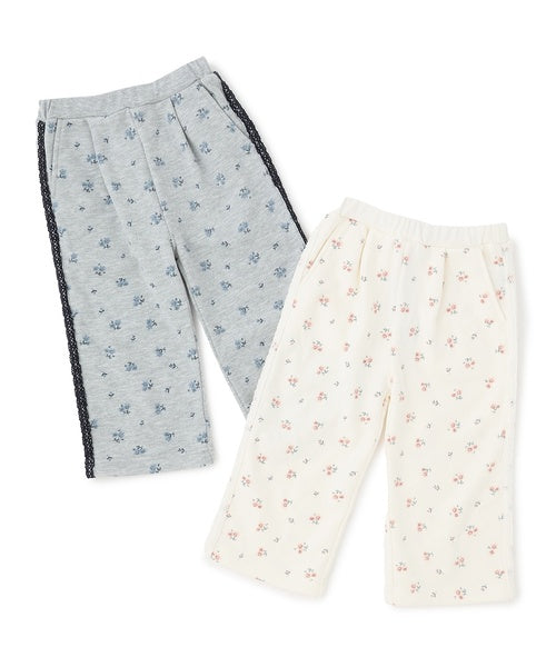 쁘띠메인 키즈 바지 일본 petit main 플라워 스웻 팬츠 2컬러