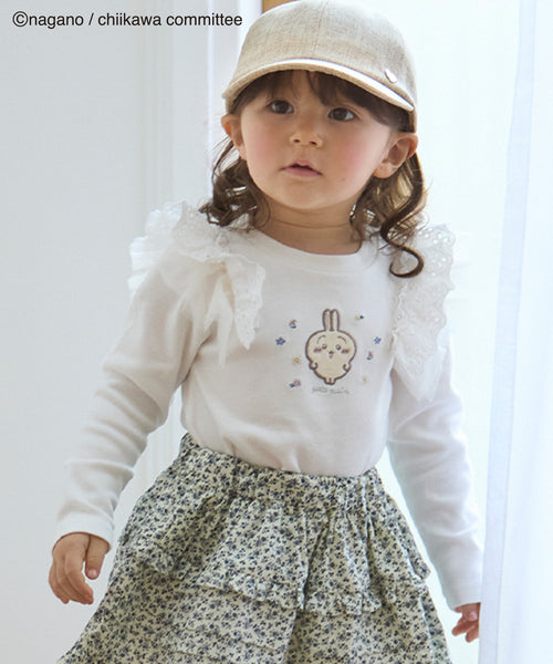 쁘띠메인 티셔츠 일본 쁘띠마인 먼작귀 치이카와 어깨 프릴 긴팔티 3컬러