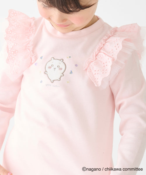 쁘띠메인 티셔츠 일본 쁘띠마인 먼작귀 치이카와 어깨 프릴 긴팔티 3컬러