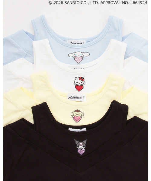쁘띠메인 티셔츠 일본 쁘띠마인 산리오 캐릭터즈 어깨 아키 긴팔티 4컬러