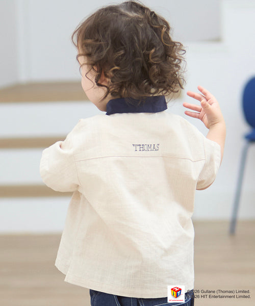 쁘띠메인 셔츠 일본 쁘띠마인 토마스와 친구들 자수 반팔 남방 2컬러