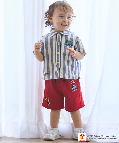 쁘띠메인 바지 일본 쁘띠마인 토마스와 친구들 프린트 자수 반바지 3컬러