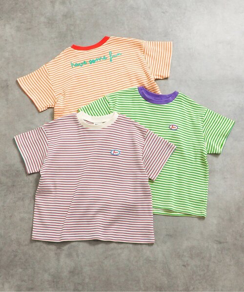 브리즈 키즈 티셔츠 일본 BREEZE 반팔티 로고 스트라이프 3컬러