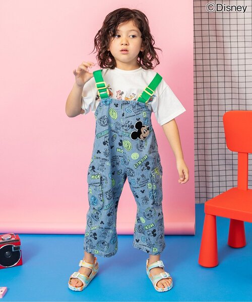 브리즈 바지 일본 BREEZE 멜빵 팬츠 디즈니 미키앤 프렌즈 살로펫