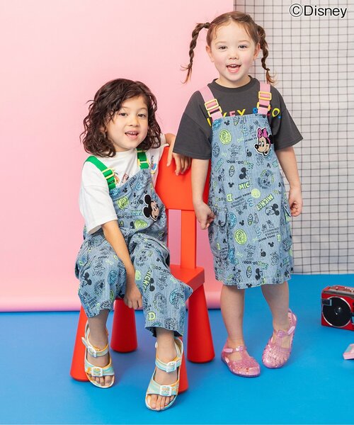 브리즈 바지 일본 BREEZE 멜빵 팬츠 디즈니 미키앤 프렌즈 살로펫