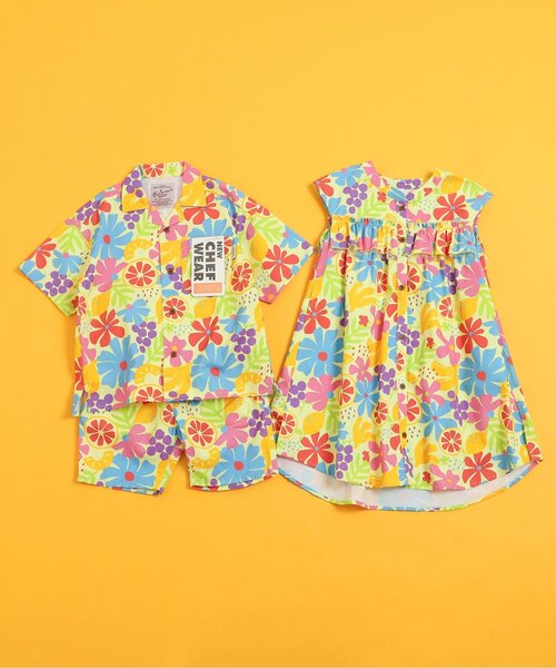 브리즈 키즈 치마 일본 BREEZE 원피스 플라워 실루엣 프린트 3컬러