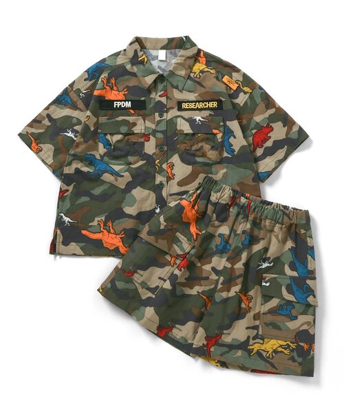 브리즈 셋업 일본 BREEZE 후쿠이 현립 공룡 박물관 콜라보 반팔 셔츠 반바지