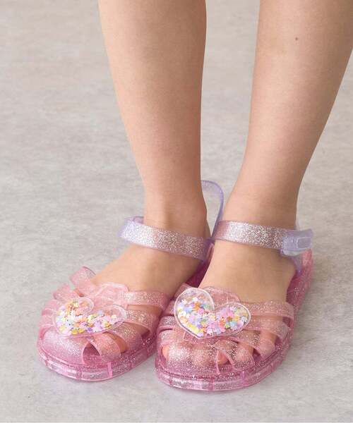 쁘띠메인 신발 일본 쁘띠마인 반짝이 하트 샌들 3컬러