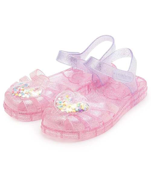 쁘띠메인 신발 일본 쁘띠마인 반짝이 하트 샌들 3컬러