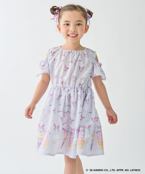 Áo thun trẻ em Sanrio, áo thun dài tay Nhật Bản, thiết kế viền nhún các nhân vật, 4 màu