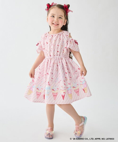 Áo thun trẻ em Sanrio, áo thun dài tay Nhật Bản, thiết kế viền nhún các nhân vật, 4 màu