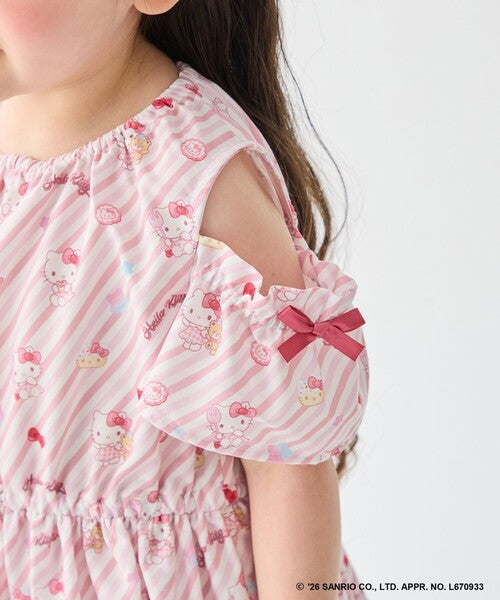 Áo thun trẻ em Sanrio, áo thun dài tay Nhật Bản, thiết kế viền nhún các nhân vật, 4 màu