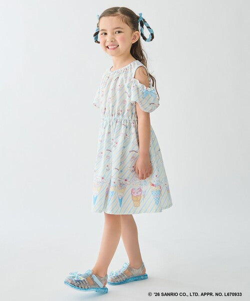 Áo thun trẻ em Sanrio, áo thun dài tay Nhật Bản, thiết kế viền nhún các nhân vật, 4 màu
