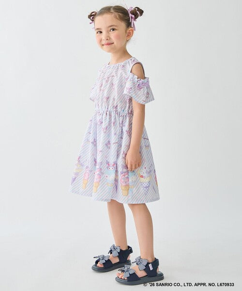 Áo thun trẻ em Sanrio, áo thun dài tay Nhật Bản, thiết kế viền nhún các nhân vật, 4 màu