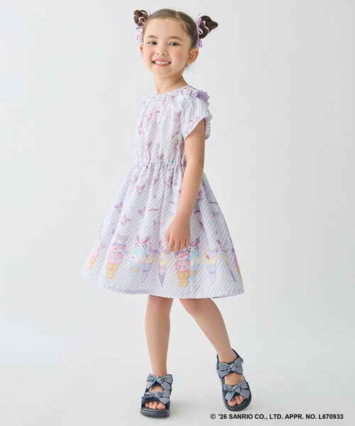 Áo thun trẻ em Sanrio, áo thun dài tay Nhật Bản, thiết kế viền nhún các nhân vật, 4 màu