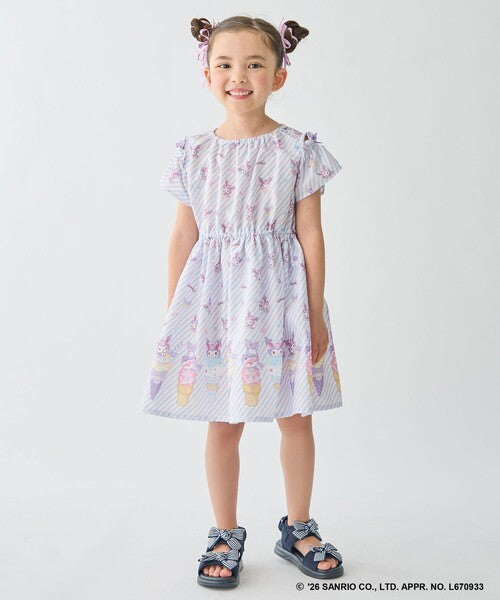 Áo thun trẻ em Sanrio, áo thun dài tay Nhật Bản, thiết kế viền nhún các nhân vật, 4 màu