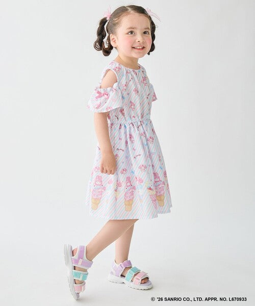 Áo thun trẻ em Sanrio, áo thun dài tay Nhật Bản, thiết kế viền nhún các nhân vật, 4 màu