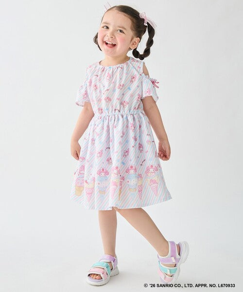 Áo thun trẻ em Sanrio, áo thun dài tay Nhật Bản, thiết kế viền nhún các nhân vật, 4 màu