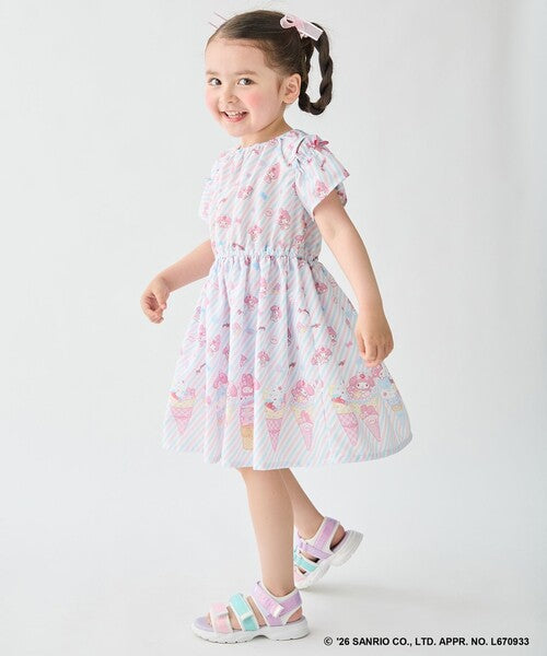 Áo thun trẻ em Sanrio, áo thun dài tay Nhật Bản, thiết kế viền nhún các nhân vật, 4 màu
