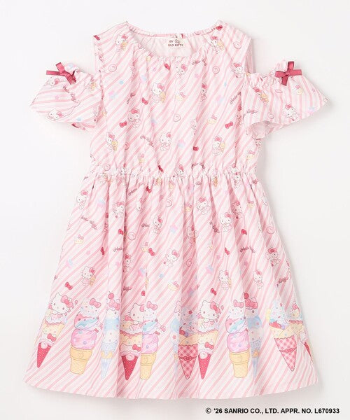 Áo thun trẻ em Sanrio, áo thun dài tay Nhật Bản, thiết kế viền nhún các nhân vật, 4 màu