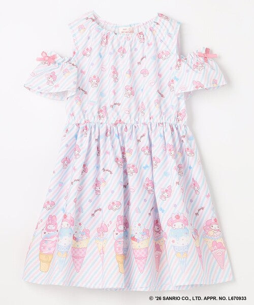 Áo thun trẻ em Sanrio, áo thun dài tay Nhật Bản, thiết kế viền nhún các nhân vật, 4 màu